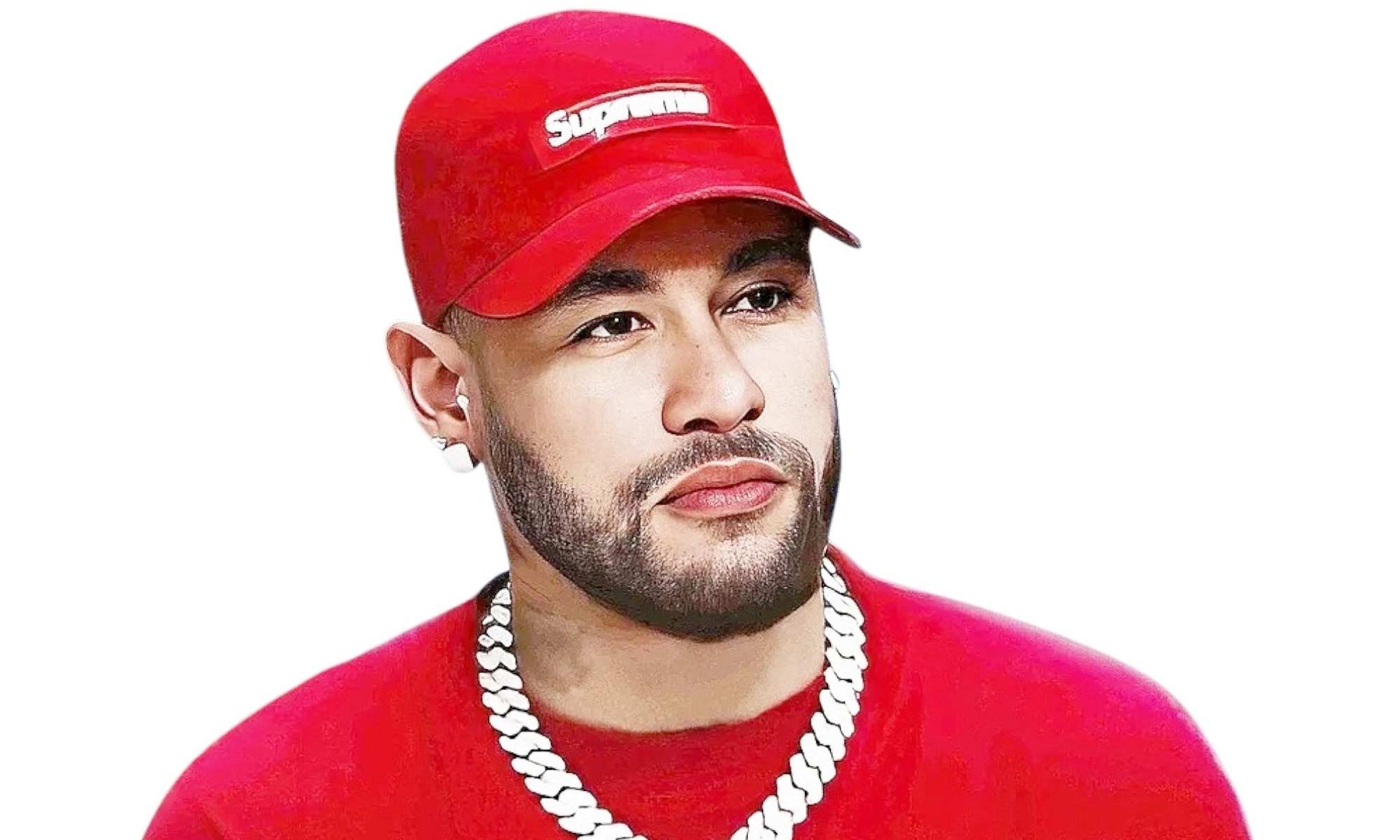 Neymar diện sắc đỏ đi coi bóng rổ