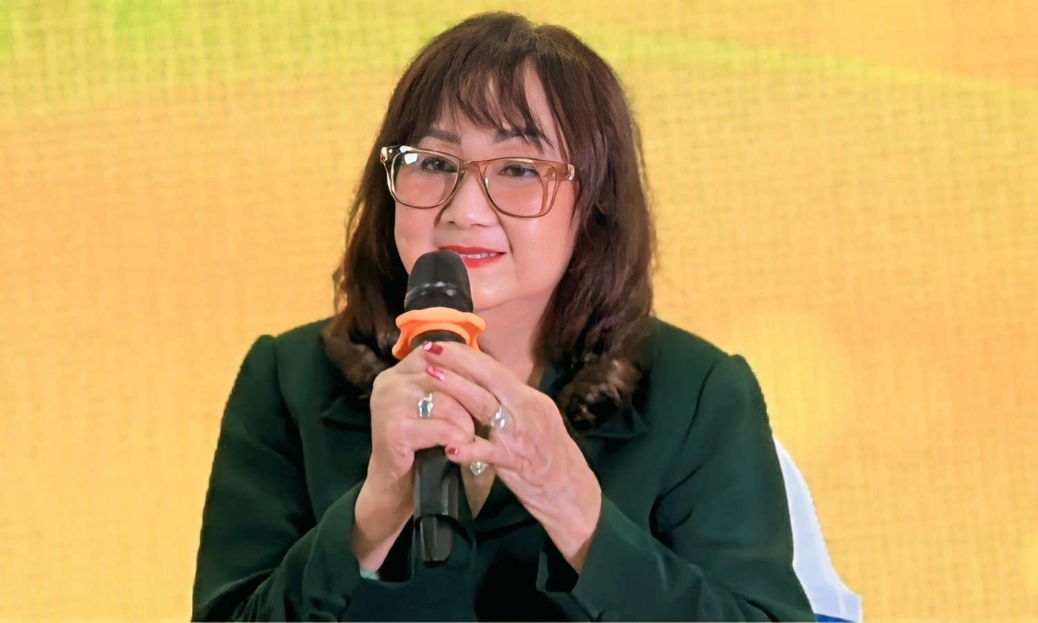 Trang Bích Liễu hát giao lưu trong buổi gặp gỡ các nghệ sĩ, hôm 7/11