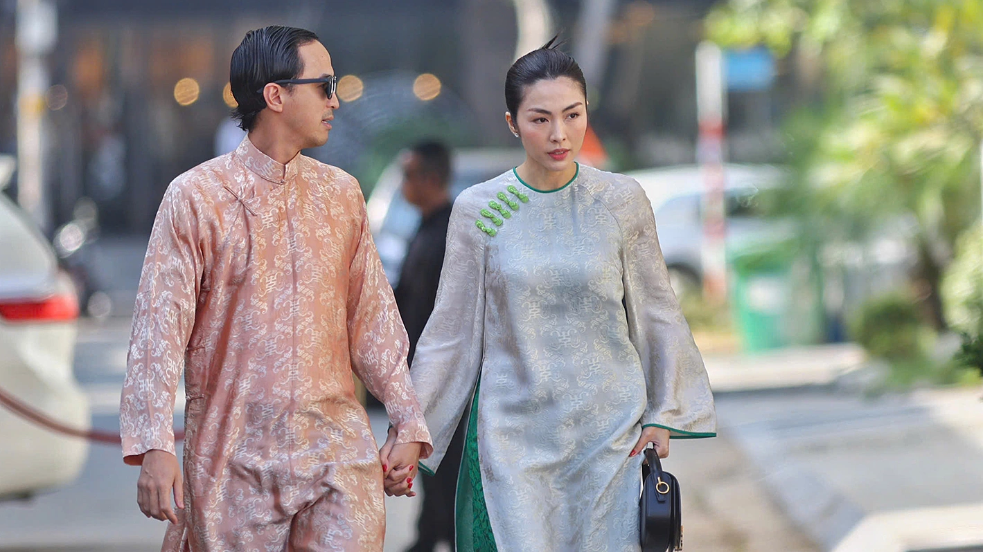 Vợ chồng Tăng Thanh Hà dự lễ gia tiên