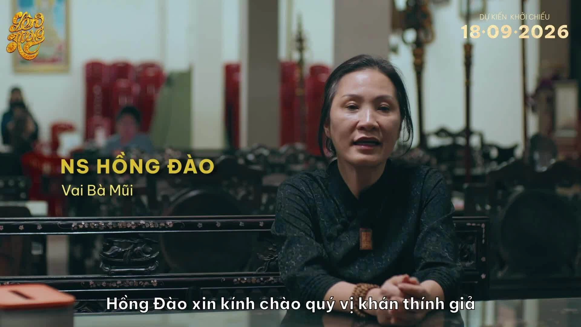 Hồng Đào trong hậu trường phim Lên hương - ra rạp vào tháng 9