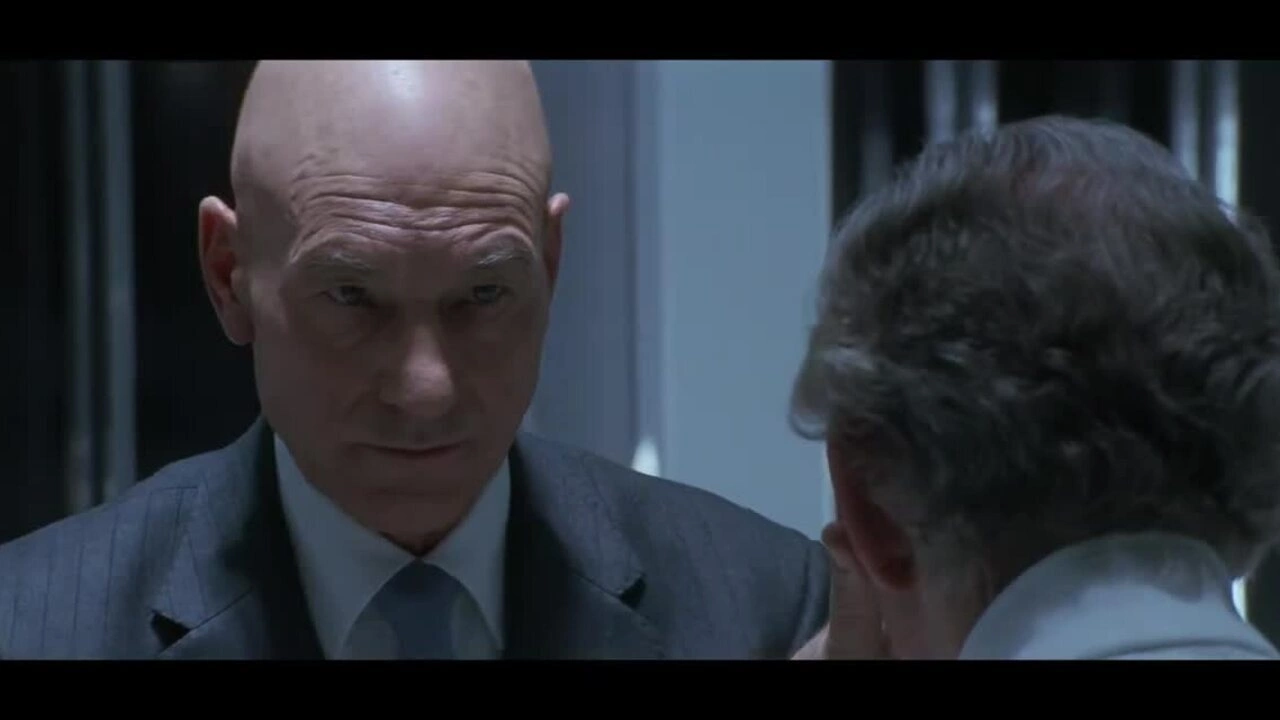 Trích đoạn Charles Xavier và Magneto chơi cờ trong cảnh kết phim X-Men (2000).
