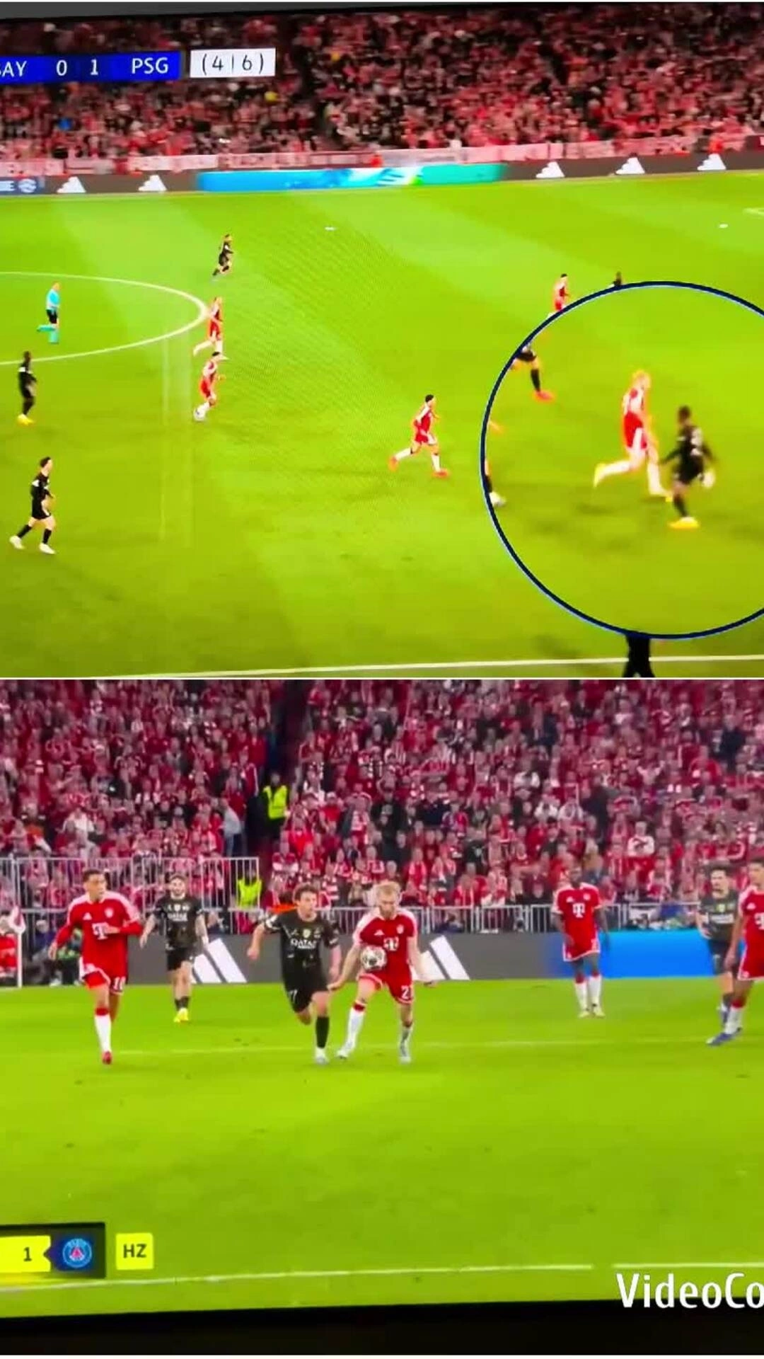 Pha bóng trọng tài xác định có lỗi dùng tay chơi bóng trước của Laimer phía Bayern Pha bóng trọng tài xác định có lỗi dùng tay chơi bóng trước của Laimer phía Bayern