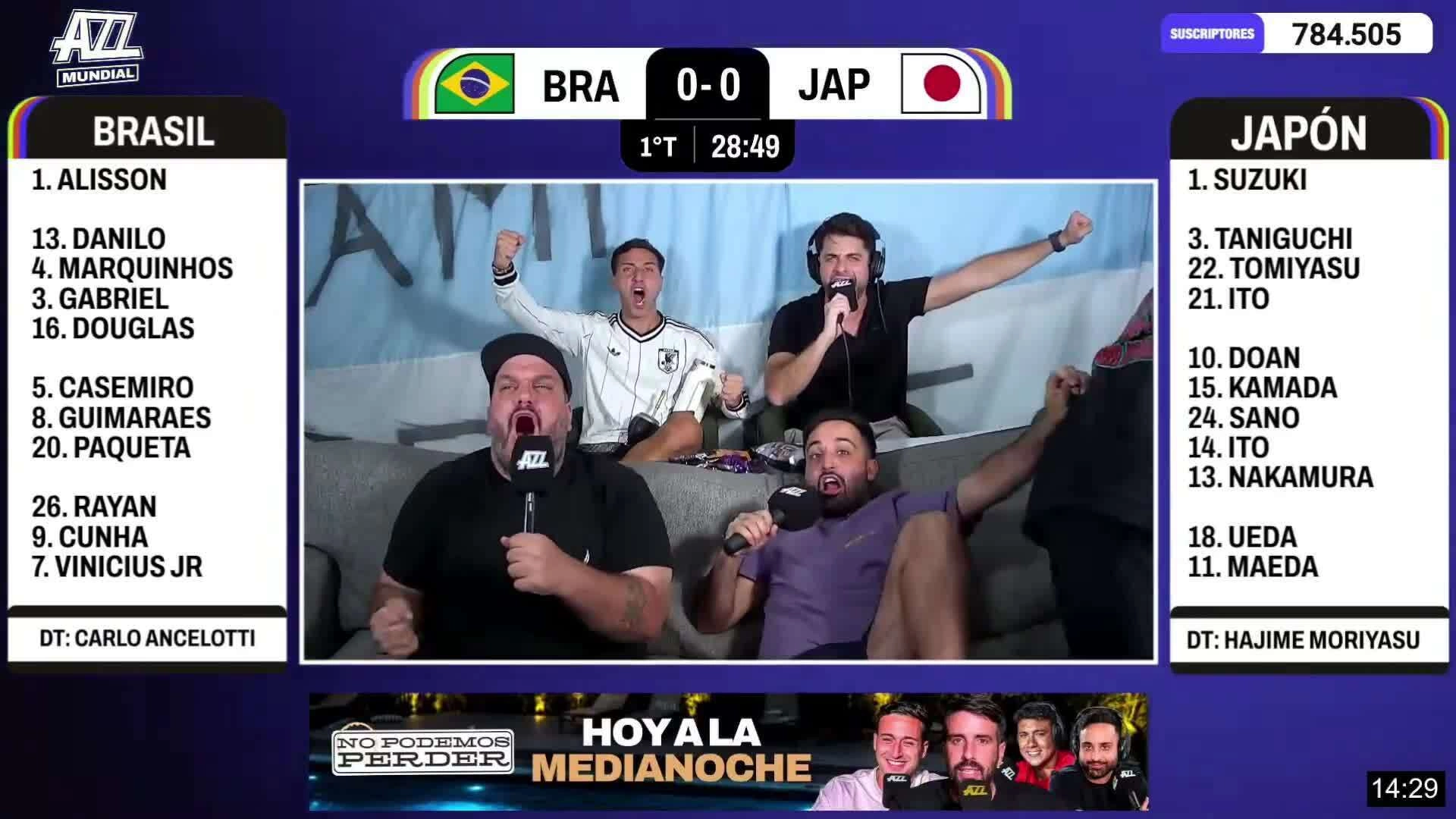 Argentine streamers celebrate Japan goal against Brazil