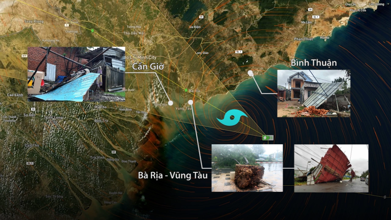 Bão số 9 đổ bộ Vũng Tàu gây ảnh hưởng nghiêm trọng