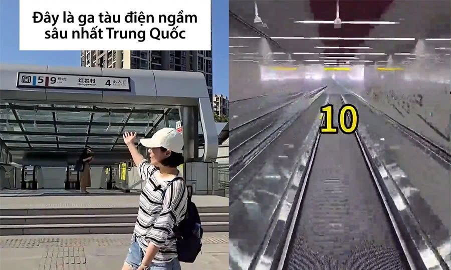 'Độn thổ' hơn 100 mét để đi tàu điện ngầm ở Trung Quốc
