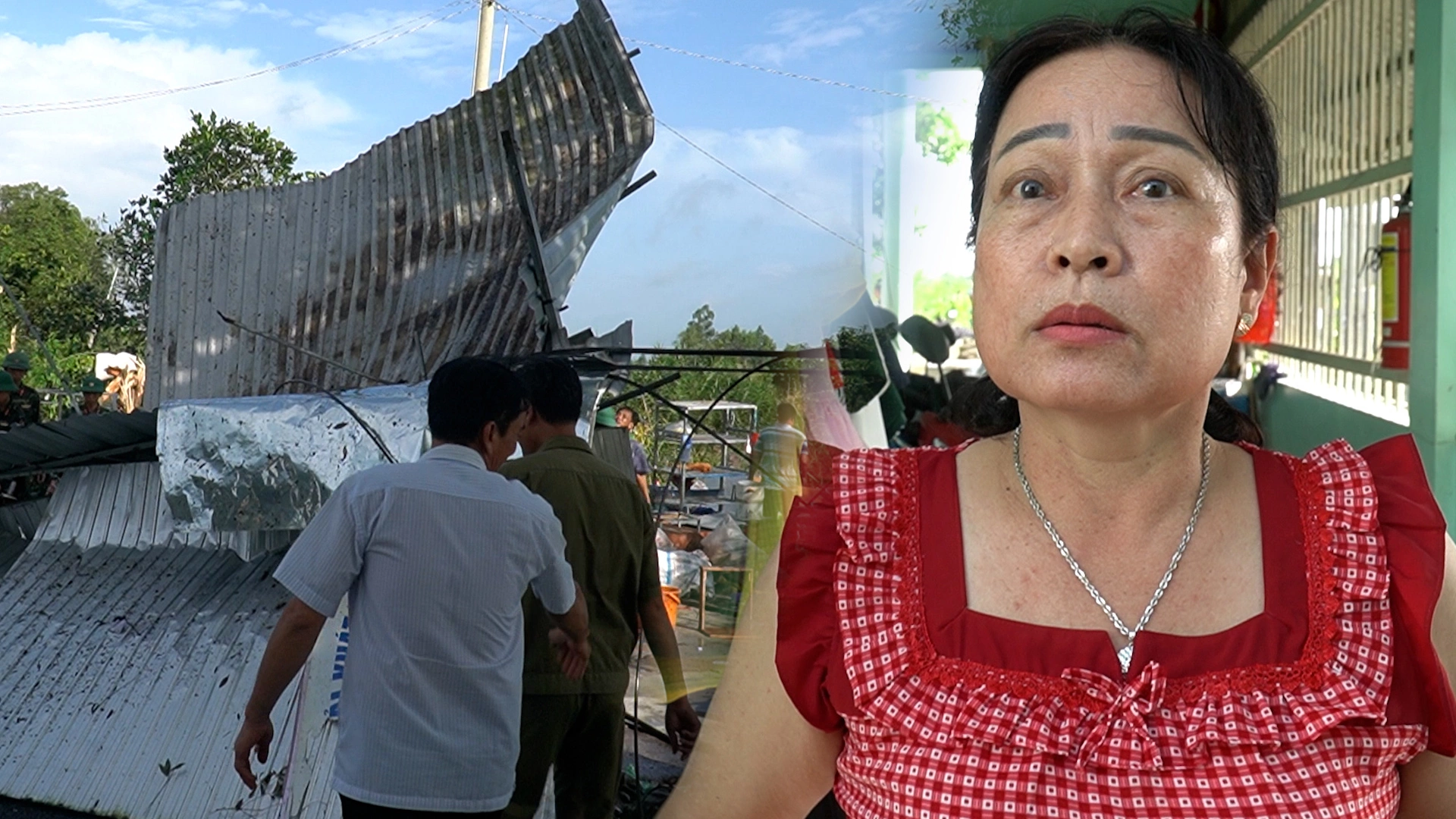 Nhân chứng kể giây phút cơn lốc cuốn bay mái nhà