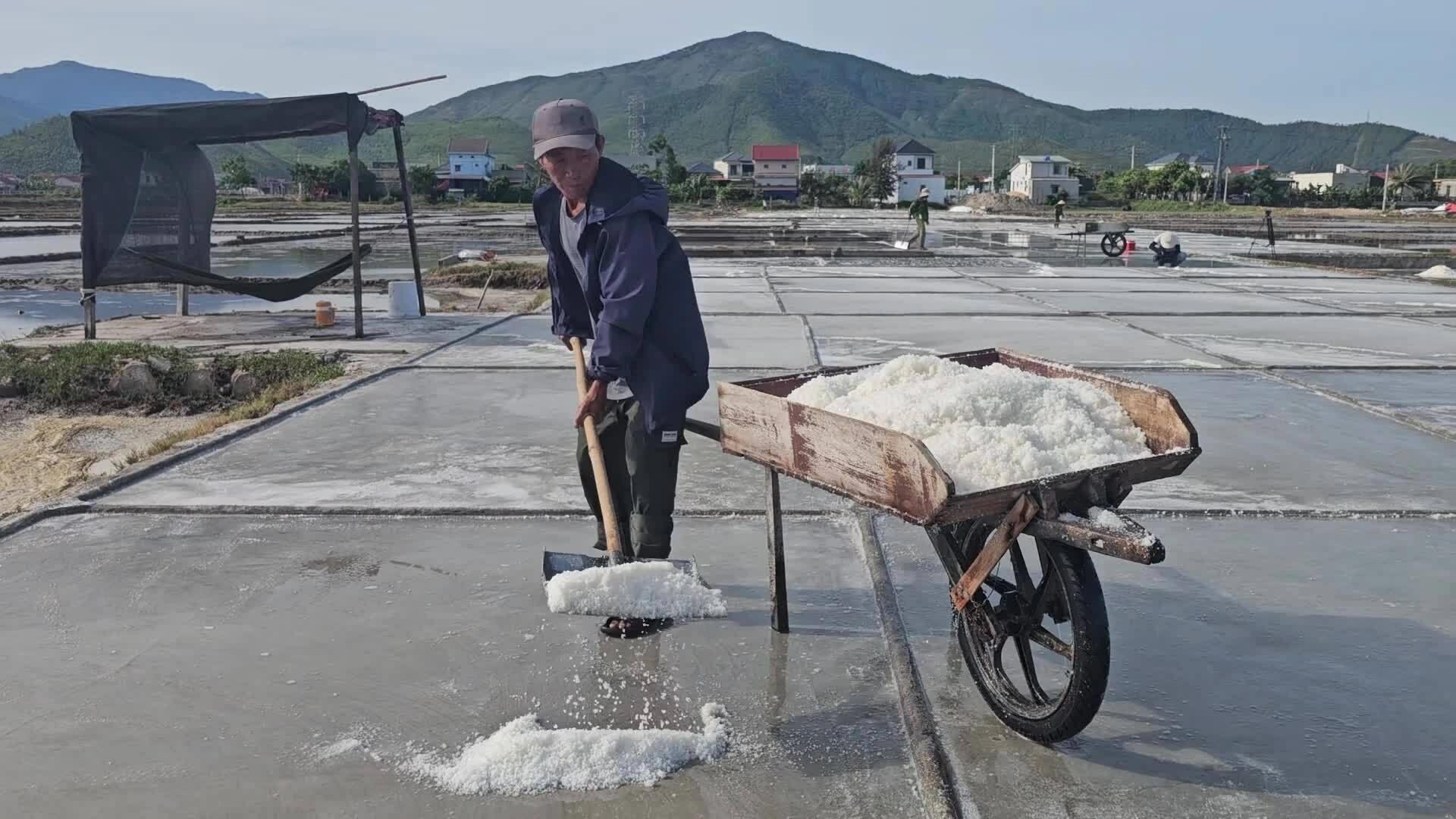 Đổ mồ hôi dưới nắng 40 độ làm ra hạt muối giá rẻ